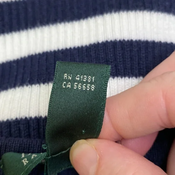 Lauren Ralph Lauren Navy & White Striped Sweater - Picture 5 of 7
